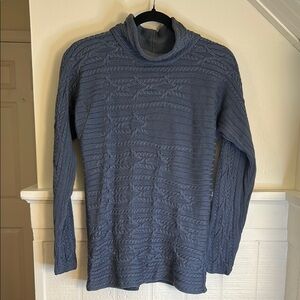 Peruvian Connection Blue Knit Pima Cotton Sweater size Small, like new